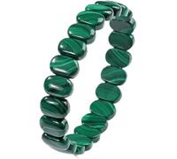Tejesa - Braccialetto elastico quadrato in malachite, con pietra verde naturale, per donne e ragazze, One Size, Pietra, Agata