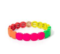 Tejesa Giallo Rosso Colore Smalto Tegola Perline Bracciali Per Le Donne/Gioielli A Mano Charms Beach Elastico Del Braccialetto Per Il Partito di, Misura unica, Acrilico, Ametista