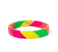 Tejesa Giallo Rosso Colore Smalto Tegola Perline Bracciali Per Le Donne/Gioielli A Mano Charms Beach Elastico Del Braccialetto Per Il Partito di, Misura unica, Acrilico, Ametista