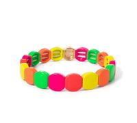Tejesa Giallo Rosso Colore Smalto Tegola Perline Bracciali Per Le Donne/Gioielli A Mano Charms Beach Elastico Del Braccialetto Per Il Partito di, Misura unica, Acrilico, Ametista