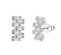 Tejesa - Orecchini da donna in argento Sterling 925, taglio smeraldo