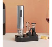 Tejesa - Set apribottiglie elettrico 4 in 1, cavatappi automatico ricaricabile, con tagliacapsule, tappo per sottovuoto, base di stoccaggio, bianco