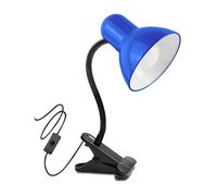TEK ONE Tecnologia Lampada da Tavolo con Morsetto Orientabile - Portalampada E27, Design Flessibile, Cavo 115 cm, Attacco a Clip, Ideale per Studio, Camera, Ufficio (Blu)
