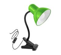 TEK ONE Tecnologia Lampada da Tavolo con Morsetto Orientabile - Portalampada E27, Design Flessibile, Cavo 115 cm, Attacco a Clip, Ideale per Studio, Camera, Ufficio (Verde)