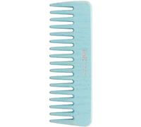 Pettine piccolo rado in legno colorato azzurro - Handmade in Italy