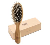 TEK - Spazzola Ovale Grande in Legno di Frassino, Handmade in Italy, con Dente Corto, Universale per Tutti i tipi di Capello - 22 x 6 cm