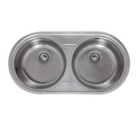 Teka DR 80 2C Lavello da Incasso Ovale Acciaio Inox 2 Vasche 840x440 mm