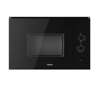 TEKA MLEG 820 BIS FI - Microonde Integrabile con Grill, Capacità 20 L, 3 Funzioni di cottura, Uscita 800 W, 8 menu, Interno Inossidabile, Display Elettronico Bianco, Colore Vetro Nero
