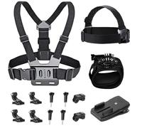 TEKCAM Kit di supporto per cintura toracica, cintura toracica, supporto per zaino, Action Cam compatibile con Hero 13 12 11 10 9/Akaso Ek7000/SJCAM/Apeman/DJI Osmo