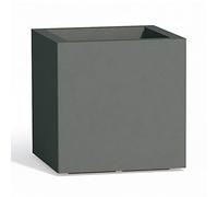 VASO RESINA H40 ALTO MODERNO CACHE POT MADE IN ITALY QUADRATO GIARDINO GRIGIO