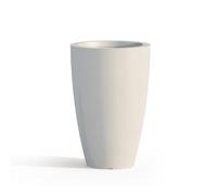 VASO RESINA H50 LUCIDO BIANCO TONDO ARREDO MODERNO LIVING MADE IN ITALY DESIGN