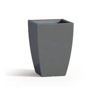 VASO RESINA H50 LUCIDO GRIGIO QUADRATO ARREDO MODERNO MADE IN ITALY DESIGN