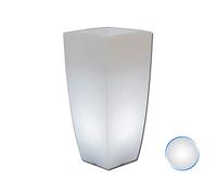 Tekcnoplast Vaso quadrato in resina Stilo Square Bright H 70 cm con luce bianca Made in Italy