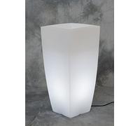 VASO QUADRATO IN RESINA RESINA H70 ALTO MODERNO CON LAMPADA BIANCA DESIGN