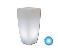 Tekcnoplast Vaso quadrato in resina STILO SQUARE BRIGHT 33 x 33 H70 cm Luce blu Made in Italy