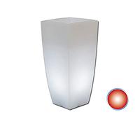 VASO QUADRATO IN RESINA RESINA H70 ALTO MODERNO CON LAMPADA ROSSA DESIGN