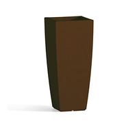 VASO RESINA H70 ALTO MODERNO CACHE POT MADE IN ITALY DESIGN GIARDINO MARRONE