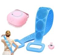 TEKCOOL Spazzola per la schiena del corpo in silicone, spazzola da bagno a doppia faccia per la pulizia profonda della pelle, massaggiante, rimozione della pelle morta, cintura esfoliante per doccia