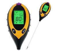 TEKCOPLUS Strumento digitale 4 in 1 per rilevamento del suolo per interni ed esterni, misura pH acidità tester luce solare umidità temperatura per giardino fattoria prato fiore pianta