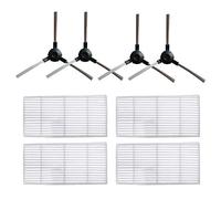 TeKeHom - 4 filtri Hepa e 4 spazzole laterali di ricambio per proscenic 811 GB 911 SE, accessori vSLAM-811 GB vSLAM-911SE