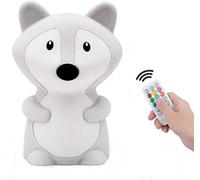 Tekemai Grande taglia Luce Notturna per Bambini, Lampada USB Ricaricabile per Neonati, Touch abat jour da comodino bambino, 9 colori luce da notte, telecomando lampade bambini, Regali - Grande Volpe