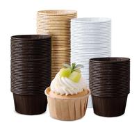 Tekenewbse 150 Pezzi Pirottini per Muffin Carta, Stampi Muffin Pirottini Cupcake, Pirottino Muffin Carta e Getta per Matrimonio, Compleanno, Halloween, Natale, Marrone, Colore Bianco e Marrone Scuro