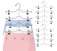 Tekenewbse 3 Pezzi Grucce Pantaloni, Grucce Pantaloni Metallo con Pinze Antiscivolo e Regolabili per Gonn Jeans, Asciugamani, Pantaloncini, Cravatte e Calzini
