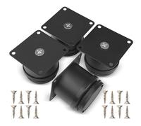 tekenewbse 4 Pezzi Piedini Regolabili per Mobili, 15cm Metallo Nero Gambe Tavolo Piedi, Gambe per Letto Altezza Regolabile 0-15mm Universali 50mm, Vieni con Viti In Acciaio Inossidabile