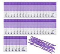Tekenewbse 40 Pezzi Sacchetti per Lavanda Vuoti Con Nastri Viola, Sacchetti Organza Grandi Profumati in Cotone per Spezie ed Erbe