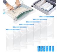 Tekenewbse 6 Pezzi Sacchetti Sottovuoto Vestiti, Sacchi Buste Sottovuoto da Viaggio, Sacco Macchina Vestiti, Sacchetti Senza Pompa per Materasso, Biancheria Letto, Cuscini, Piumini 60×40cm