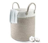 Tekenewbse Cesto Portabiancheria, 38L Cesto Biancheria Sporca, 35 × 40 cm Grande Cesta con Manico, Cesta Panni Sporchi in Cotone, Ceste Portaoggetti Bucato Cesti Porta Oggetti Portagiochi