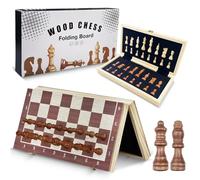 Tekenewbse Scacchiera, 29 × 29 cm Portatili e Pieghevole Scacchiere, Scacchi Magnetici Legno, Dama Gioco da Tavola Professionale Magnetica, Chess Board per Bambini Viaggio e Adulti Pedine