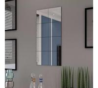 TEKGHUT Piastrelle a specchio senza cornice, in vetro, 8 pezzi, 20,5 cm | Vetro di alta qualità, altamente riflettente, senza cornice, montaggio flessibile, staffa in acciaio inox inclusa