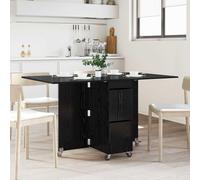 TEKGHUT Tavolo da pranzo, 140 x 80 x 77 cm, in legno di rovere nero | Superficie impermeabile, semplice meccanismo di estrazione, design ribaltabile, facile da pulire, design moderno e