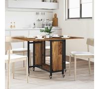 TEKGHUT Tavolo da pranzo pieghevole con ruote 130 x 80 x 76,5 cm acciaio PB | legno resistente all'acqua, sei ruote bloccabili, pieghevole su entrambi i lati, vano portaoggetti, per sala da pranzo