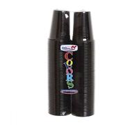 TEKHOME 100/200/500/1000 PEZZI BICCHIERI COLORATI COLORS DOPLA da bibita ideali per compleanni, feste, party, aperitivi (NERO, 100)