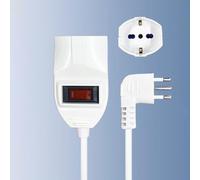 TEKHOME 2 Pezzi Prolunga Elettrica 2 m con Interruttore, Spina Angolare 10A, Presa Schuko, Cavo 3×0,75 mm², Protezione Sovraccarico - 364SP-2M