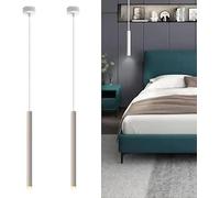 TEKHOME 2 PEZZI Tubo LED COB Moderno Faretti da soffitto Lampade a sospensione Isola cucina Sala da pranzo Negozio Bancone bar Decorazione Cilindro Tubo Illuminazione a sospensione (BIANCO, 4000K)