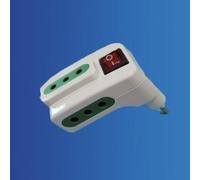 TEKHOME 5 Pezzi Adattatore Spina 10A con 3 Prese Schuko, Multipresa Compatta con Interruttore ON/OFF, Max 2000W, Uso Domestico e Ufficio - Modello XSL1048