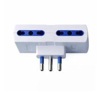 TEKHOME Adattatore Multiplo 16A Bipasso 2P+T Italiano - Presa Tripla Salvaspazio per Casa e Ufficio - Confezione da 5 Pezzi - RIF.30049