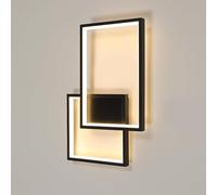 TEKHOME Applique LED Moderna 24W da Parete, CCT Switch 3000K/4000K/6500K, Lampada da Muro Design Geometrico per Soggiorno Camera Corridoio, IP20 - Serie AQ34 (NERO)