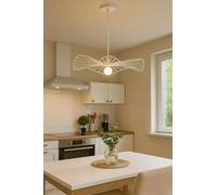 TEKHOME Lampadario da soffitto pendente a sospensione di forma rotonda traforato plafoniera lampada portalampada con attacco e27 arredamento casa moderno (BIANCO) B31-B