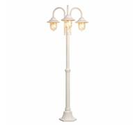 TEKHOME Lampione da Giardino 3 Luci E27 IP54, Lampada da Esterno Stile Classico, Palo Luce per Viale Parco Cortile, Nero/Bianco - PT-03 (BIANCO)