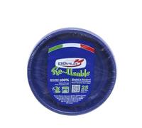TEKHOME PIATTI PLASTICA 22cm iatti plastica colorati lavabili e riutilizzabili Rotondi per Compleanno,Festa, Matrimonio (BLU, 200pz)