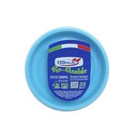 TEKHOME PIATTI PLASTICA 22cm iatti plastica colorati lavabili e riutilizzabili Rotondi per Compleanno,Festa, Matrimonio (AZZURRO, 200pz)