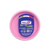 TEKHOME PIATTI PLASTICA 22cm piatti plastica colorati lavabili e riutilizzabili Rotondi per Compleanno,Festa, Matrimonio (ROSA, 200pz)