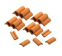 Tekiaviai 25 Pz Mini Tegole Rosse Modello di Costruzione Set Piastrelle nel Miniatura Figurine Paesaggistica DIY Accessori da Giardino B