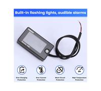 TEKIVI 12V 24V 36V 72V Battery Capacity Voltage Meter Battery Capacity Gauge Indicator Battery Indicator Monitors with Alarm