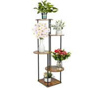 Teklemon Porta Piante da Interno, 5 Livelli Scaffale Piante Supporti per Piante Plant Stands per Fioriere Porta Vasi per Pianta Portapiante da Rotondo Multifunzionali per Balcone Soggiorno Giardino