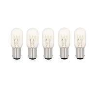 TEKLIGHT 5 Pezzi Lampada Med Ricambio Compatibile per Macchina da Cucire Singer Necchi Attacco Baionetta BA15D 15W 220/240 VAC 50Hz16x50mm